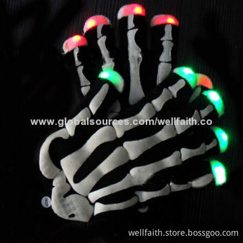 Cheap LED Light Up Gloves for Crazy Party Decoration, Sized 23*11.4cm, 8-24 Hours Lifetime